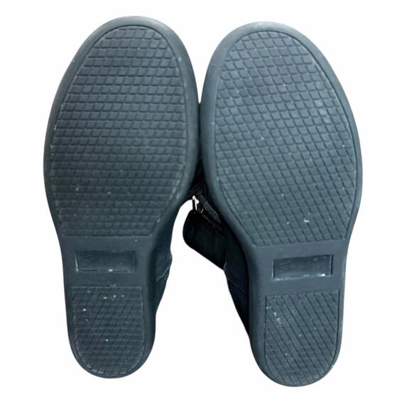 Skechers Plus 3 Pulley Winter Boots Womens 8 Black Suede Hidden Wedge Cozy Fall - Picture 10 of 13